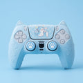 Lumy light blue cat ear silicone cover for PS5 DualSense controller, front view