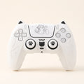 Mochi white cat ear silicone cover for PS5 DualSense controller, front view
